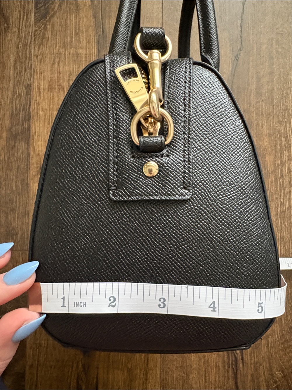 Coach Rowan Satchel, Black/Gold - Picture 5 of 13